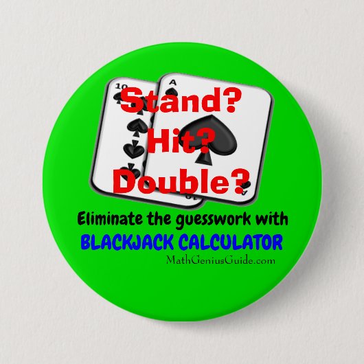 ブラックジャックの計算機ボタン 缶バッジ (正面)