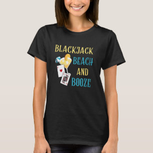 ブラックジャックビーチとブーズラスベガス女性ブラックジャック Tシャツ