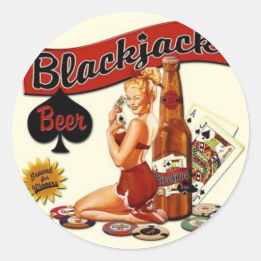 ブラックジャックビール ラウンドシール (正面)