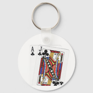 ブラックジャックプレーヤー幸運なKeychain キーホルダー