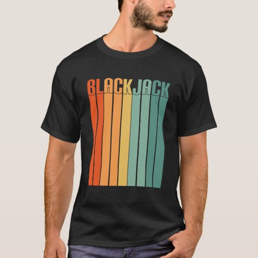 ブラックジャックレトロヴィンテージ70s賭博カジノブラックジ tシャツ (正面)