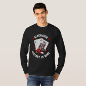 ブラックジャック勝利は鉱山ヴィンテージ賭博 Tシャツ (正面フル)