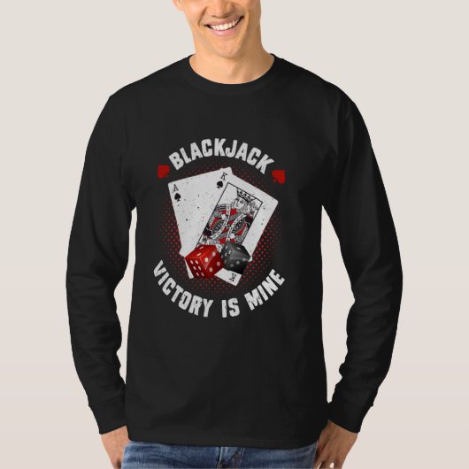 ブラックジャック勝利は鉱山ヴィンテージ賭博 Tシャツ (正面)
