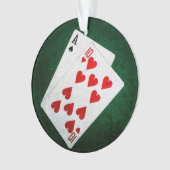 ブラックジャック21ポイント – エース、テン オーナメント (正面)