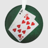 ブラックジャック21ポイント – エース、テン オーナメント (正面)