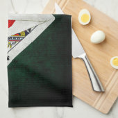 ブラックジャック21ポイント – クイーン、7、4 キッチンタオル (四つ折り)