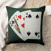 ブラックジャック21ポイント – クイーン、7、4 クッション (ブランケット)