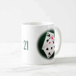 ブラックジャック21ポイント–8、8、5 コーヒーマグカップ
