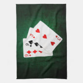 ブラックジャック21ポイント – 9、9、3 キッチンタオル (縦)