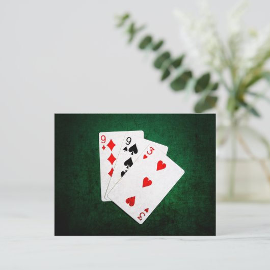 ブラックジャック21ポイント – 9、9、3 ポストカード (スタンド正面)