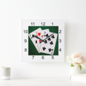 ブラックジャック21 - 7、7、7 スクエア壁時計 (ホーム)