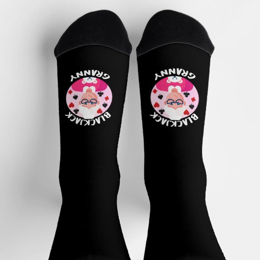 ブラックジャック・グラニー | blackジャックおもしろいおばあちゃん ソックス (上部)