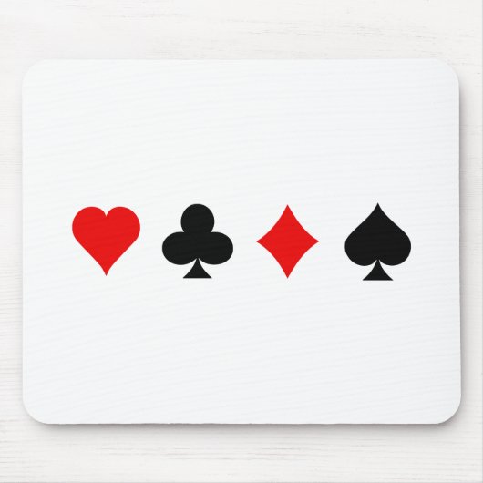 ブラックジャック/トランプのポーカーカードスーツ:ベクトルアート: マウスパッド (正面)