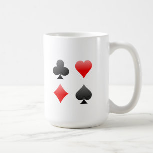 ブラックジャック/トランプのポーカーカードスーツ: ベクトル芸術: コーヒーマグカップ