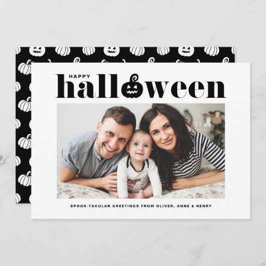 ブラックジャック – o' – ランタン写真ハッピーハローウィン 案内状 (正面/裏面)