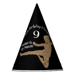 ブラックジャパンボーイ武術アーツ空手誕生日紙 パーティーハット