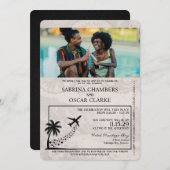 ブラックジャマイカパスポート結婚式招待状 招待状 (正面/裏面)