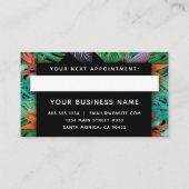 ブラックジャングルトロピカルモダンエレガントプロフェッショナル 予約カード (裏面)