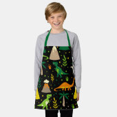ブラックジャングル恐竜ディノ火山 エプロン (着用した状態)