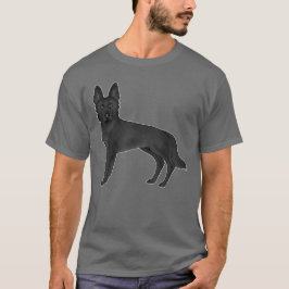 ブラックジャーマンシェパードのイラスト Tシャツ