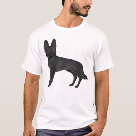 ブラックジャーマンシェパードのイラスト Tシャツ