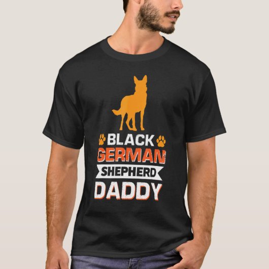 ブラックジャーマンシェパードのパパ Tシャツ (正面)
