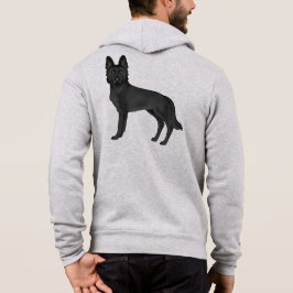 ブラックジャーマンシェパードキャラクターGSD犬デザイン パーカ