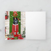 ブラックジャーマンシェパードドッグのクリスマス カード (内部)