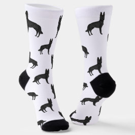 ブラックジャーマンシェパード かわいい カートゥーン 犬 パターン ソックス
