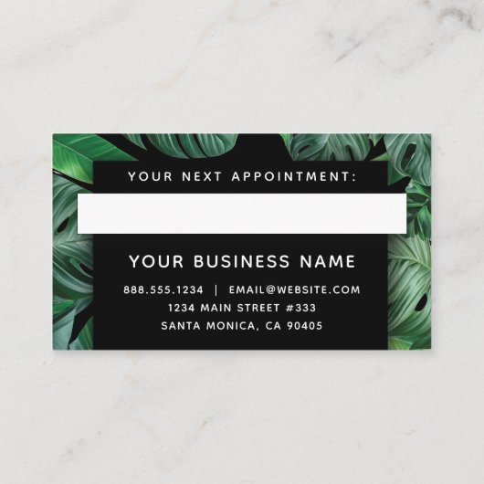 ブラックジャ離れングモダンエレガントプロフェッショナル 予約カード (裏面)