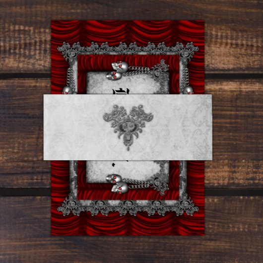 ブラックジュエル結婚ゴシック 招待状ベリーバンド