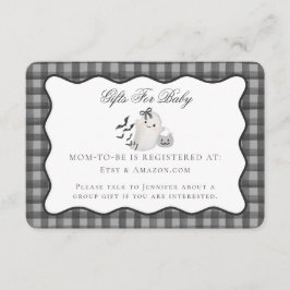 ブラックジンガムかわいい幽霊レジストリカードの挿入 エンクロージャーカード