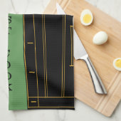 ブラックジーンズジャケおもしろいットキッチンタオルカスタム文字 キッチンタオル (四つ折り)