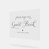 ブラックスウィート書結婚道のゲストブック アクリルサイン (傾斜)