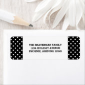 ブラックスウィート水玉模様ホリデー住所 シール (インサイチュ)