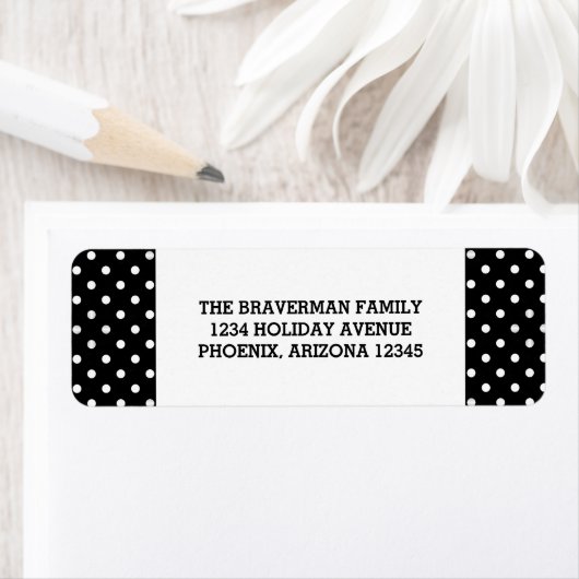 ブラックスウィート水玉模様ホリデー住所 シール (インサイチュ)