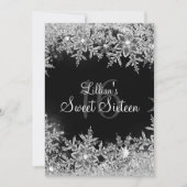 ブラックスウィート16ダイヤモンドスノーフレーク冬ワンダーランド 招待状 (正面)