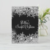 ブラックスウィート16ダイヤモンドスノーフレーク冬ワンダーランド 招待状 (スタンド正面)