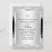 ブラックスウィート16ダイヤモンドスノーフレーク冬ワンダーランド 招待状 (裏面)