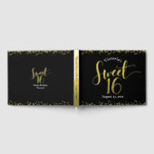 ブラックスウィート16誕生日キープサケ実在ゴールドフォイル ゲストブック (全面)