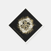 ブラックスウィート16金ゴールド水彩風船 スタンダードカクテルナプキン (角)
