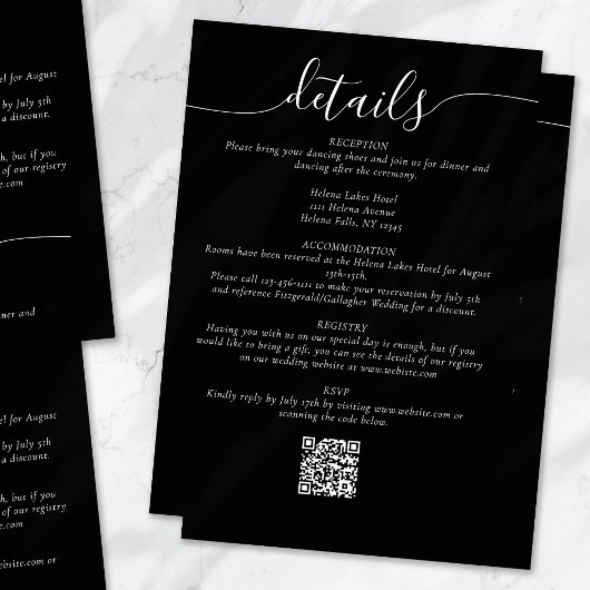 ブラックスエレガントクリッシンプルト結婚詳細 エンクロージャーカード