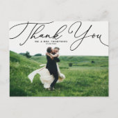 ブラックスエレガントクリプト写真結婚の感謝 ポストカード (正面)