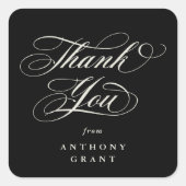 ブラックスエレガントクリプト卒業ありがとう スクエアシール (正面)