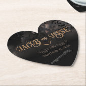 ブラックスエレガントテームパンク結婚ズ ペーパーコースター (アングル)