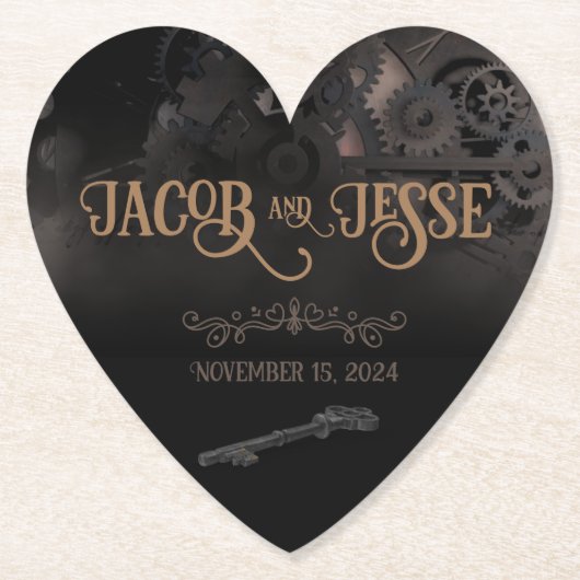 ブラックスエレガントテームパンク結婚ズ ペーパーコースター (正面)