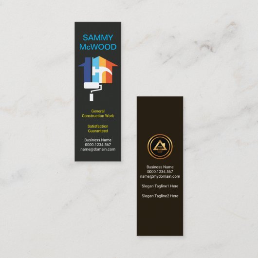 ブラックスエレガントトライキングホーカラフルム建築 スキニー名刺 (正面/裏面)