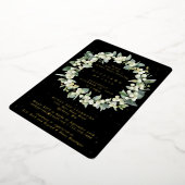 ブラックスエレガントノーベリー+ユーカリブライダルシャワー 箔招待状 (回転した状態)