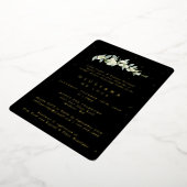 ブラックスエレガントノーベリー+ユーカリブライダルシャワー 箔招待状 (回転した状態)