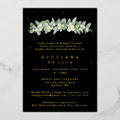 ブラックスエレガントノーベリー+ユーカリブライダルシャワー 箔招待状 (正面)